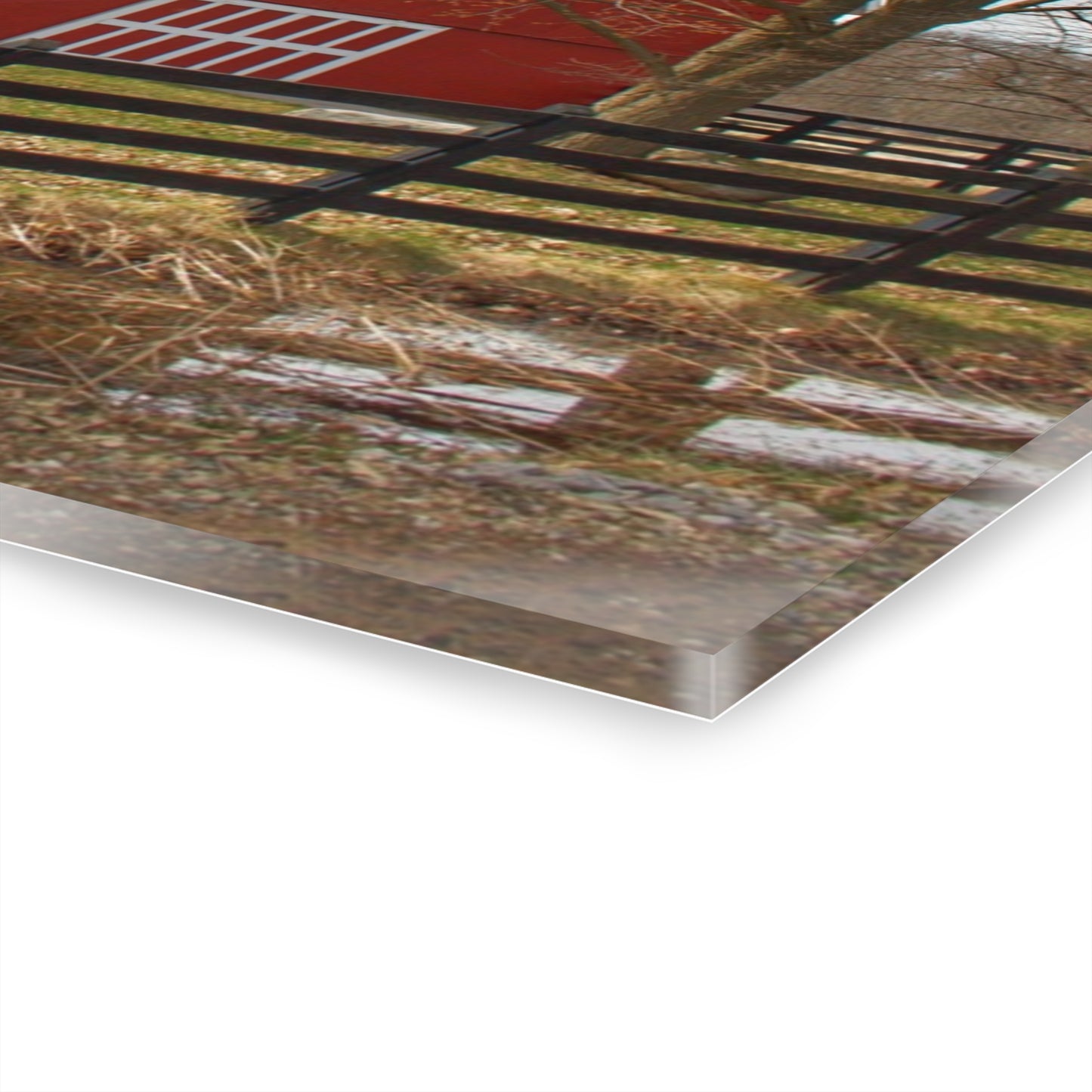 U R There Photography Thornville Road Red Rustic Farmhouse Acrylic Wall Print