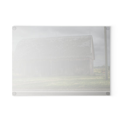 U R There Photography M-24 Elder Grey Rustic Farmhouse Tempered-Glass Cutting Board
