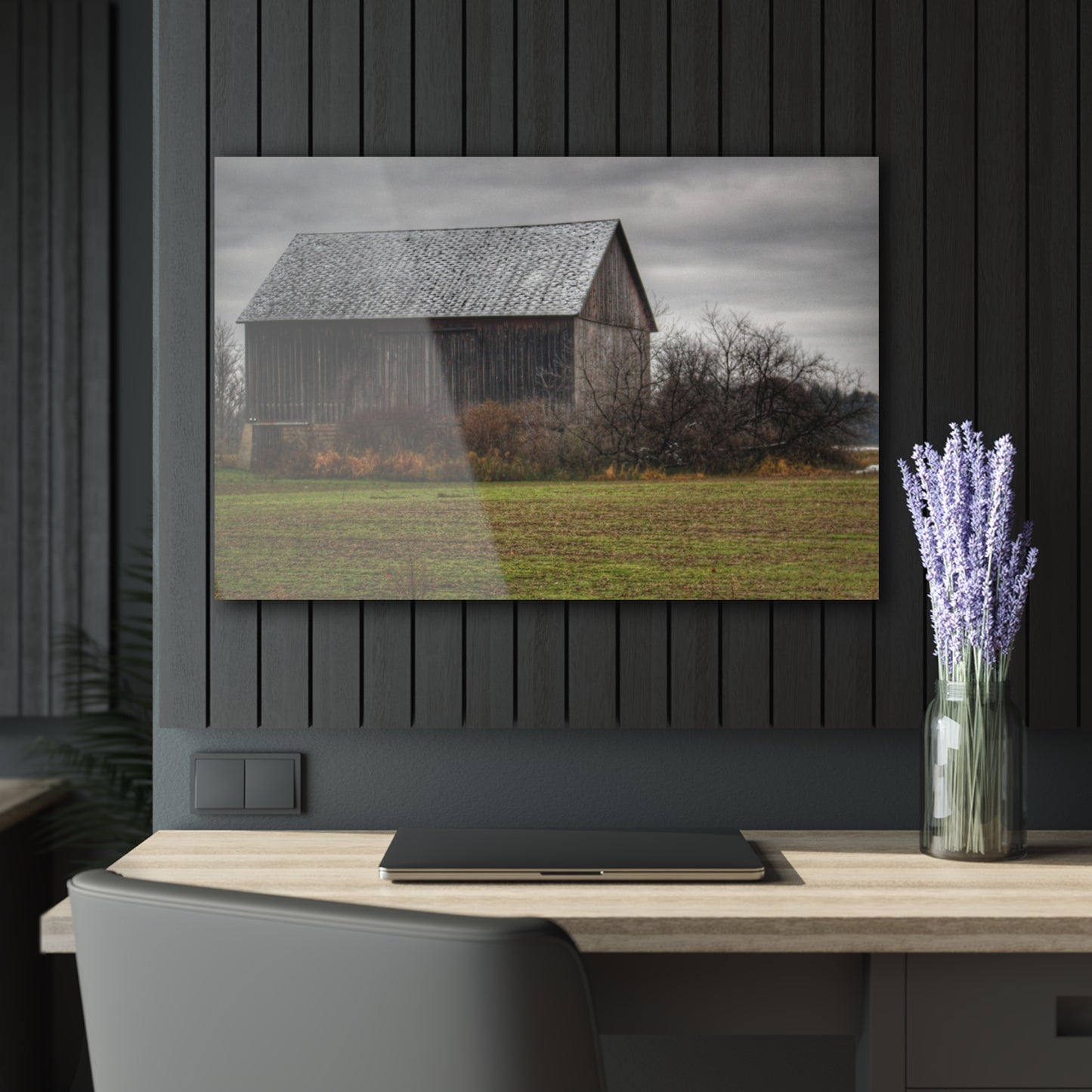U R There Photography Brown City Road Grey Rustic Farmhouse Acrylic Wall Print
