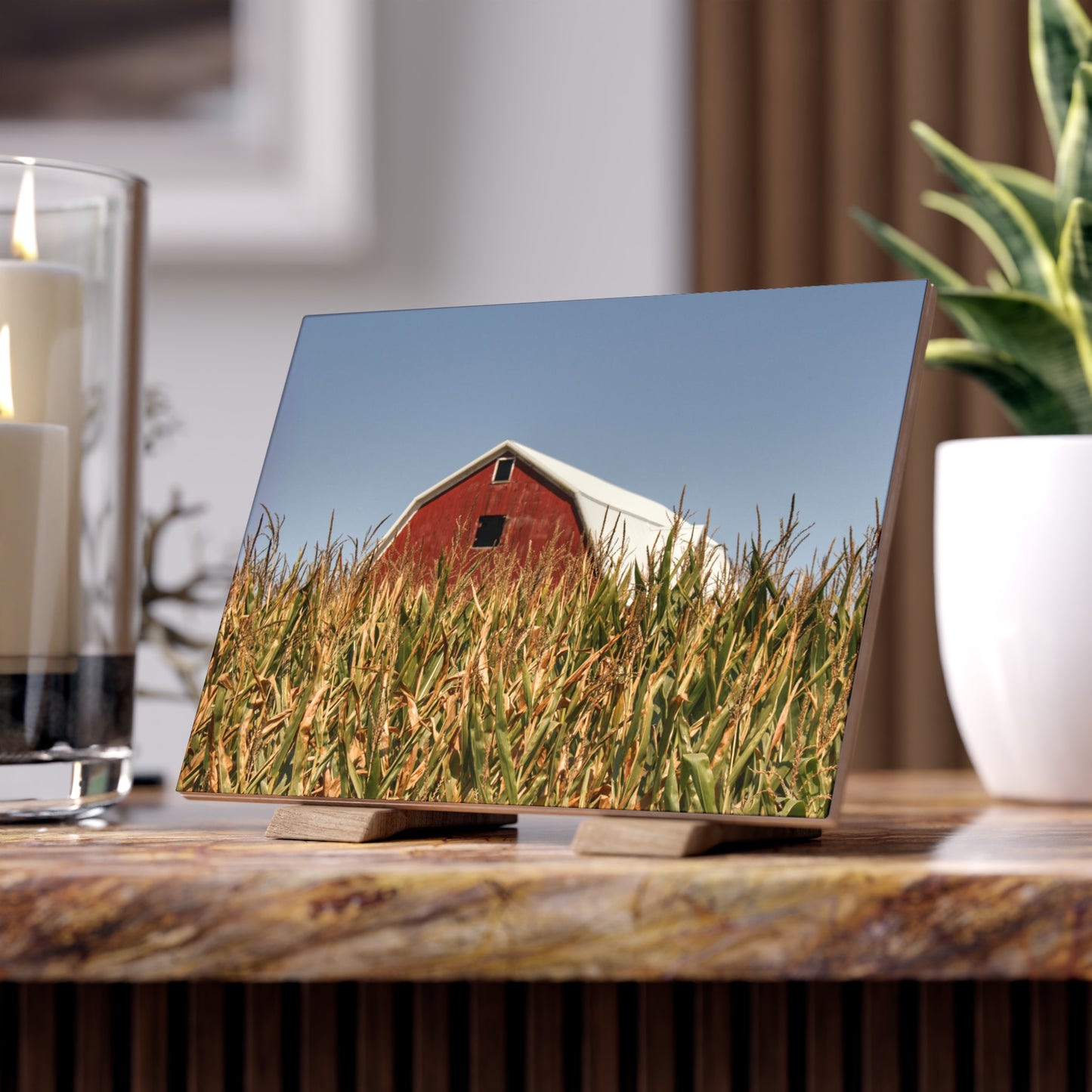 U R There Photography Beyond the Corn Rustic Farmhouse Decorative Ceramic Tile