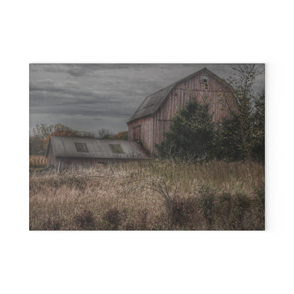 U R There Photography Treasurer Road Red Rustic Farmhouse Tempered-Glass Cutting Board