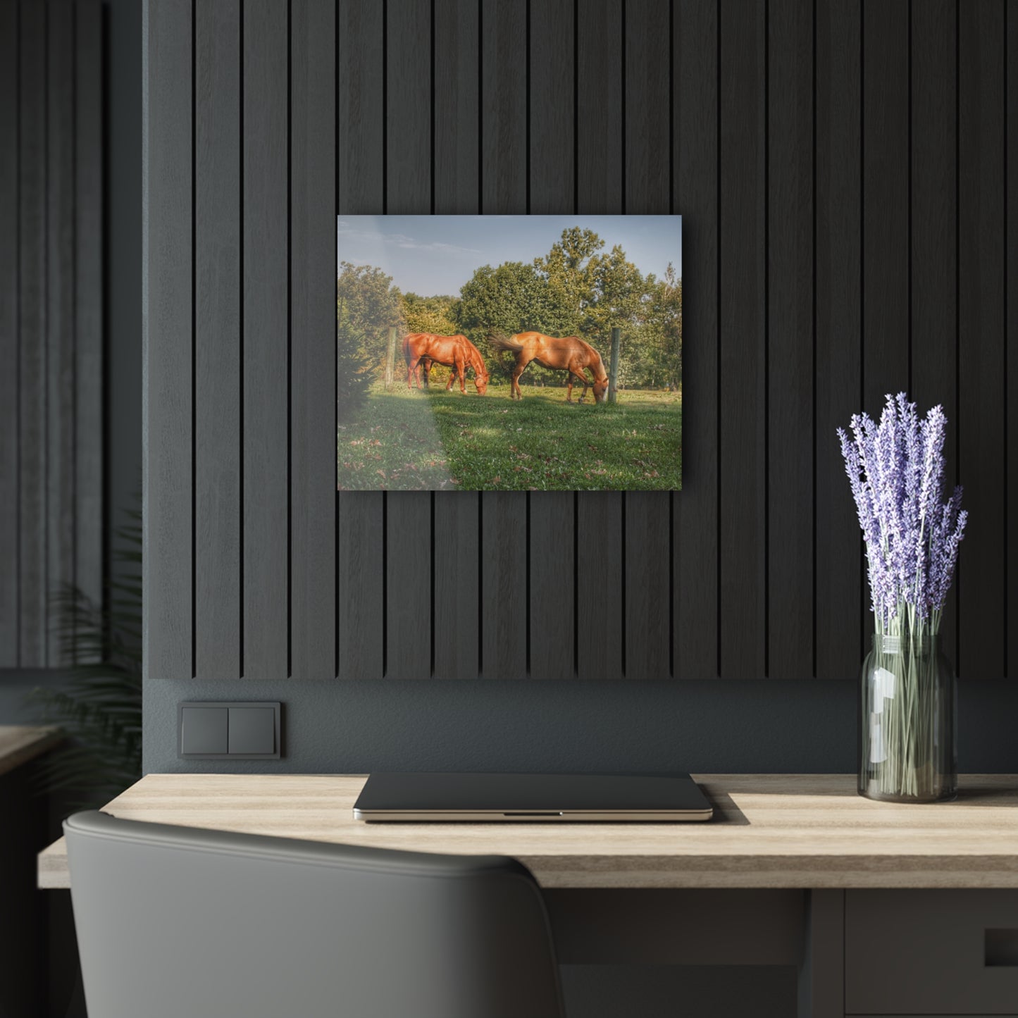 Barn Boutique Modern Farmhouse Acrylic Wall Print| Caramel Horses I