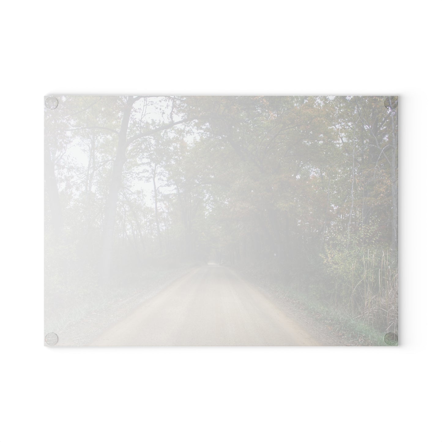U R There Photography Country Roads in Dryden II Rustic Farmhouse Tempered-Glass Cutting Board