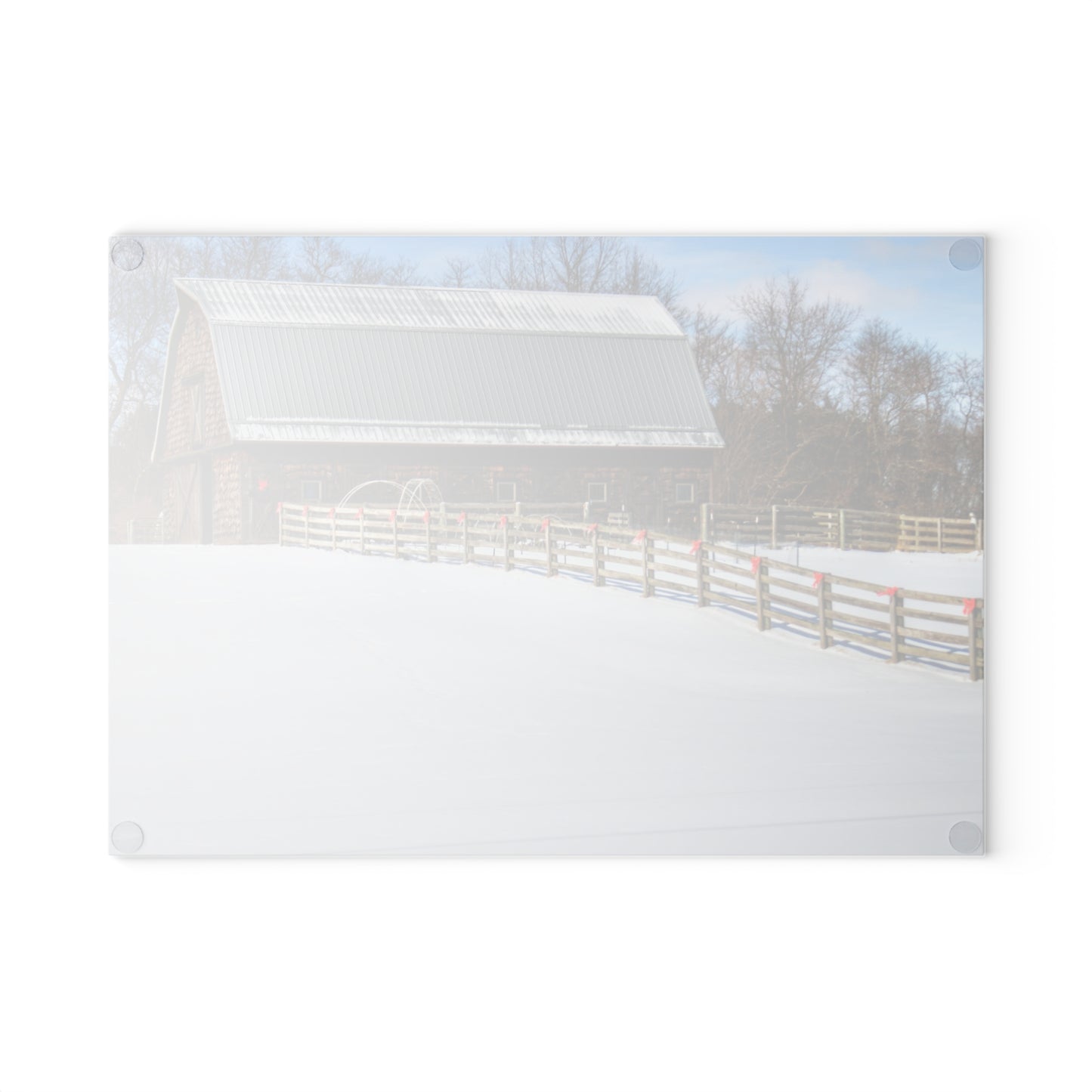 U R There Photography Morgan Lanes Cedar Shake Barn Rustic Farmhouse Tempered-Glass Cutting Board