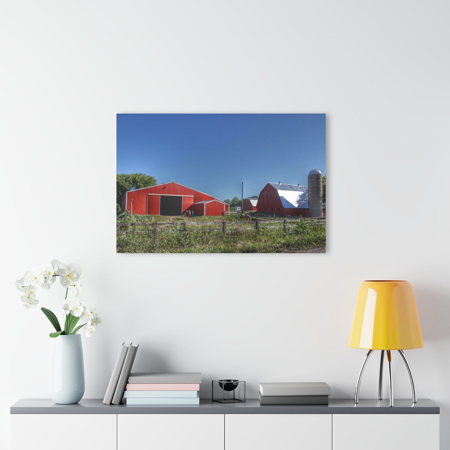 U R There Photography Mount Morris Road Farm and Horse Rustic Farmhouse Acrylic Wall Print
