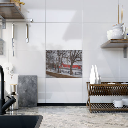 U R There Photography Barns of Barber Road I Rustic Farmhouse Decorative Ceramic Tile