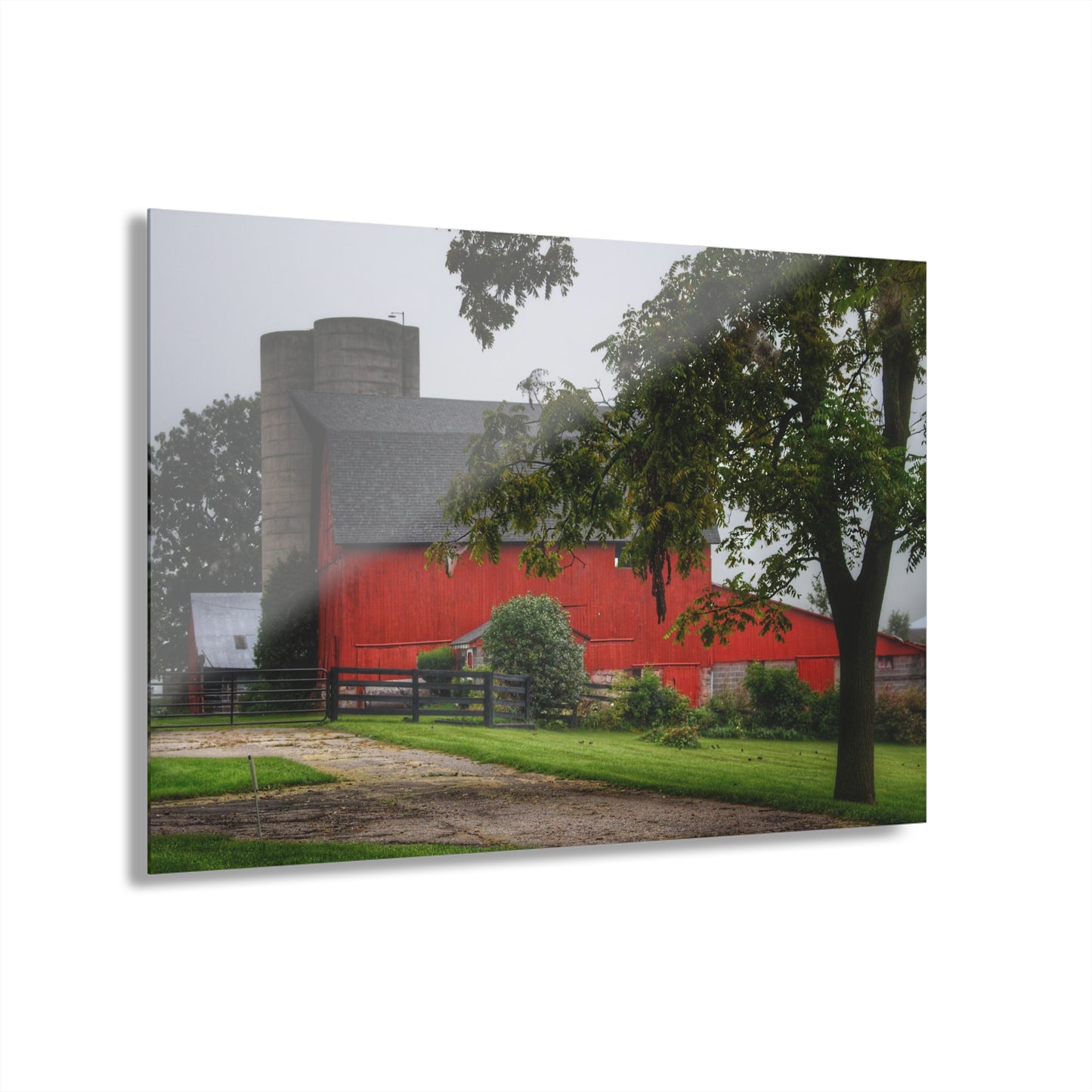 U R There Photography Five Lakes Road Red II Rustic Farmhouse Acrylic Wall Print