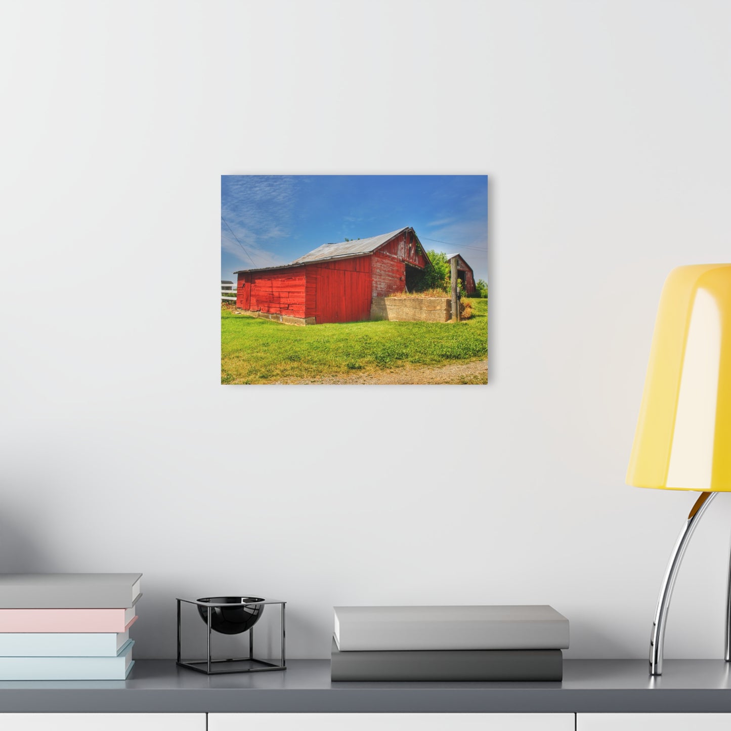 U R There Photography Marlette Road Saltbox Red Rustic Farmhouse Acrylic Wall Print
