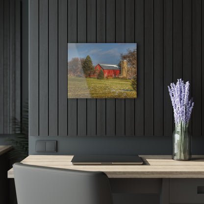 U R There Photography Columbiaville Road Red I Rustic Farmhouse Acrylic Wall Print
