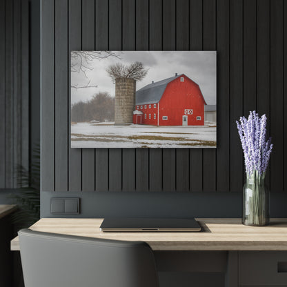 U R There Photography Hollow Corners Red Tree Silo I Rustic Farmhouse Acrylic Wall Print