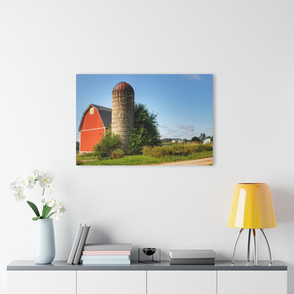 U R There Photography August Red and Silo Rustic Farmhouse Acrylic Wall Print