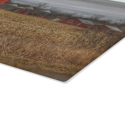 U R There Photography Barns of Arbela II Rustic Farmhouse Tempered-Glass Cutting Board