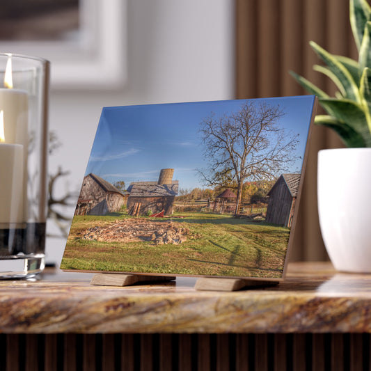 U R There Photography Bowers Road Greys I Rustic Farmhouse Decorative Ceramic Tile