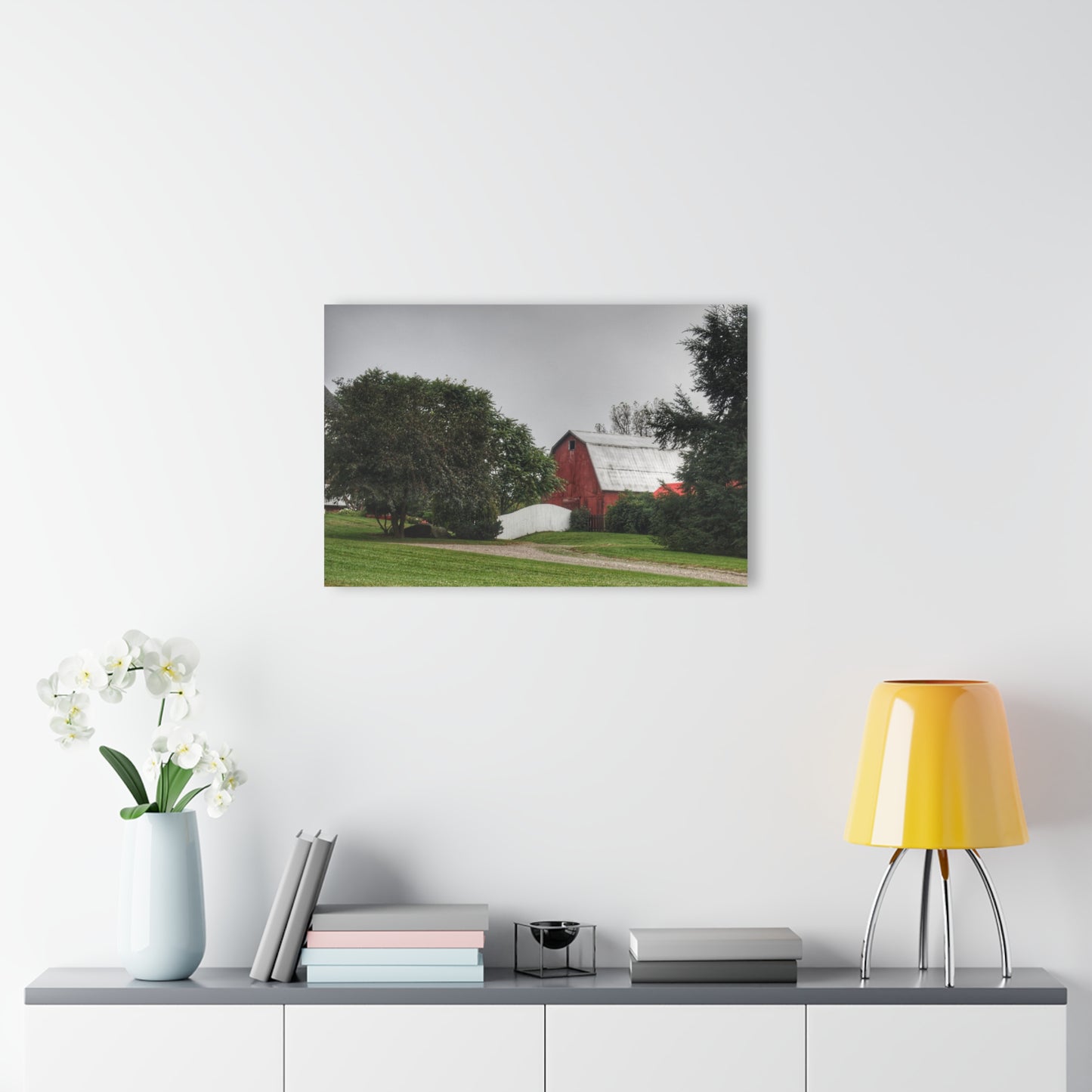 U R There Photography Bronson Lake Hidden Red II Rustic Farmhouse Acrylic Wall Print