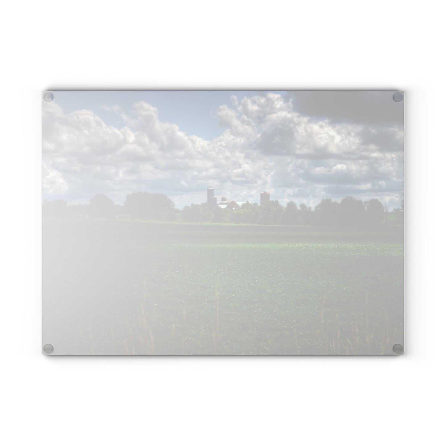 U R There Photography Farm from a Distance Rustic Farmhouse Tempered-Glass Cutting Board