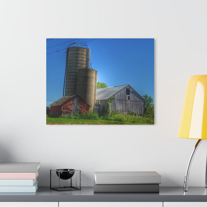 U R There Photography East Swaffer Grey and Little Red Rustic Farmhouse Acrylic Wall Print 14 "x 11"