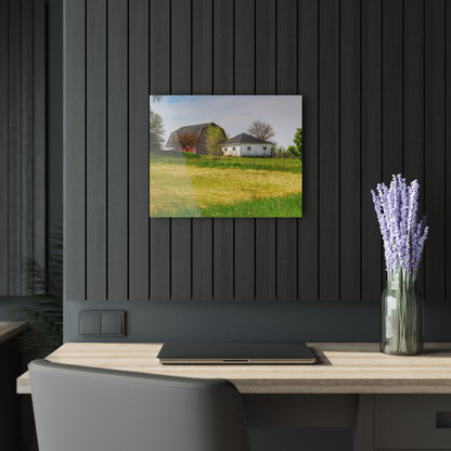 U R There Photography Colwood Hidden Red and Little White Rustic Farmhouse Acrylic Wall Print