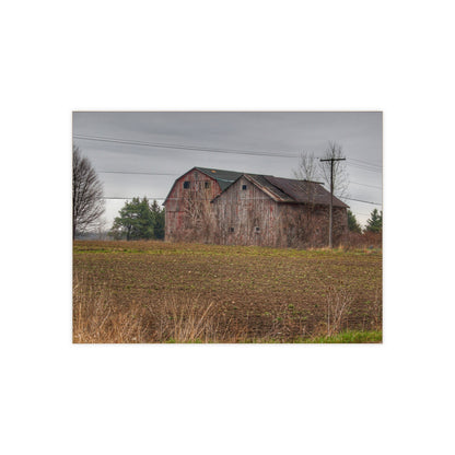 U R There Photography Bowers Road Grey Duo I Rustic Farmhouse Decorative Ceramic Tile