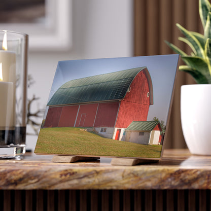 U R There Photography Barnes Road Red Rustic Farmhouse Decorative Ceramic Tile