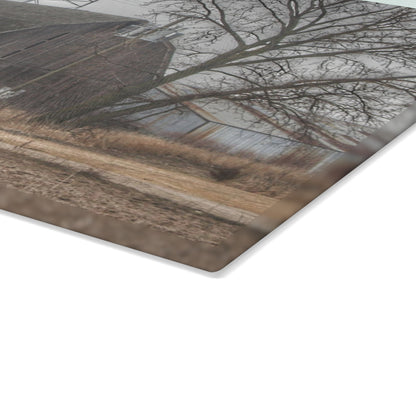 U R There Photography Barnes Road End of Days Rustic Farmhouse Tempered-Glass Cutting Board