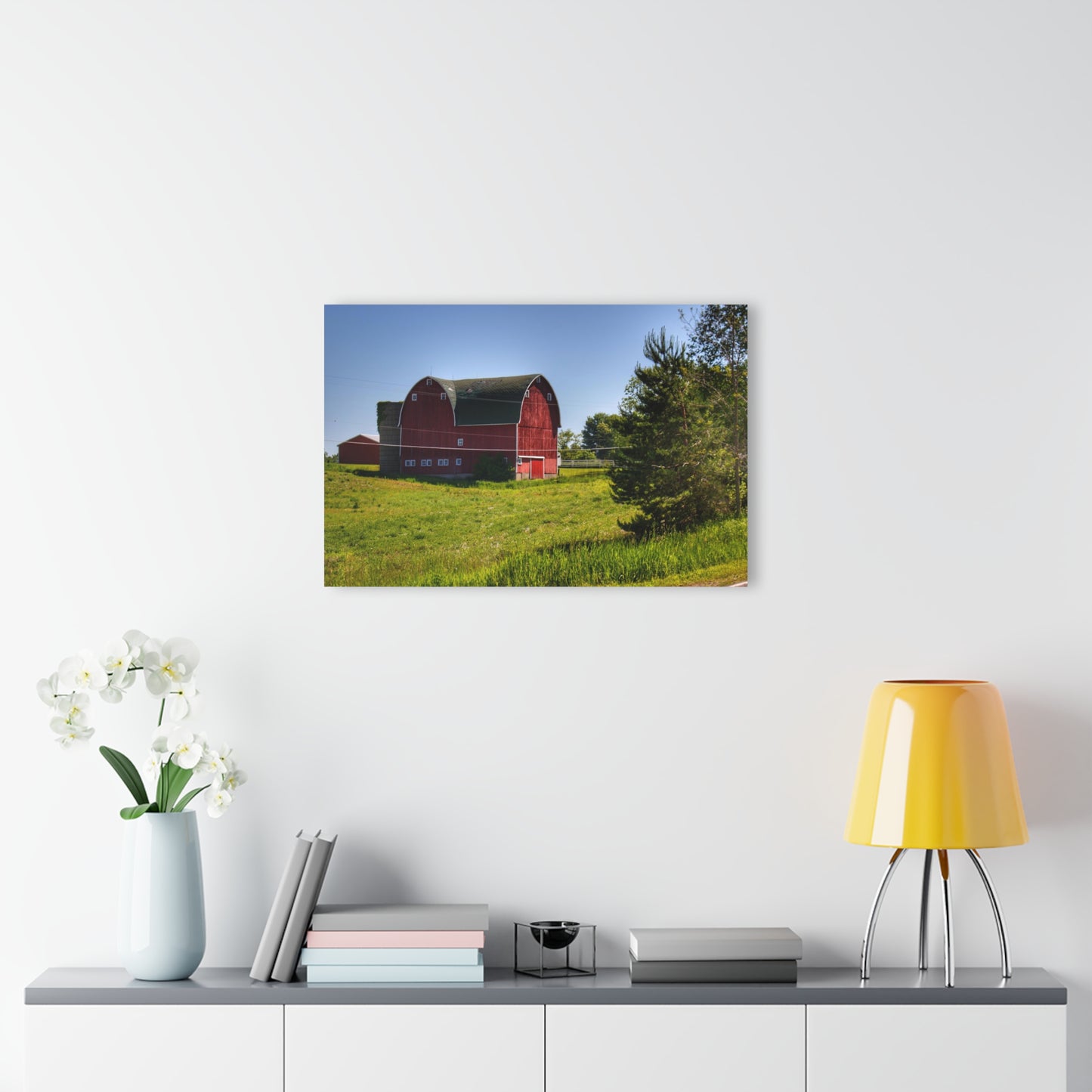 U R There Photography Hegal Road Red Rustic Farmhouse Acrylic Wall Print