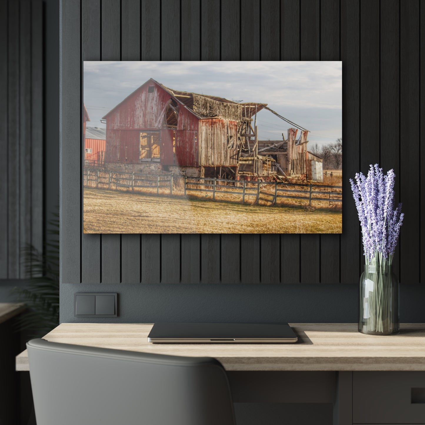 U R There Photography Irish Road Old Red Rustic Farmhouse Acrylic Wall Print