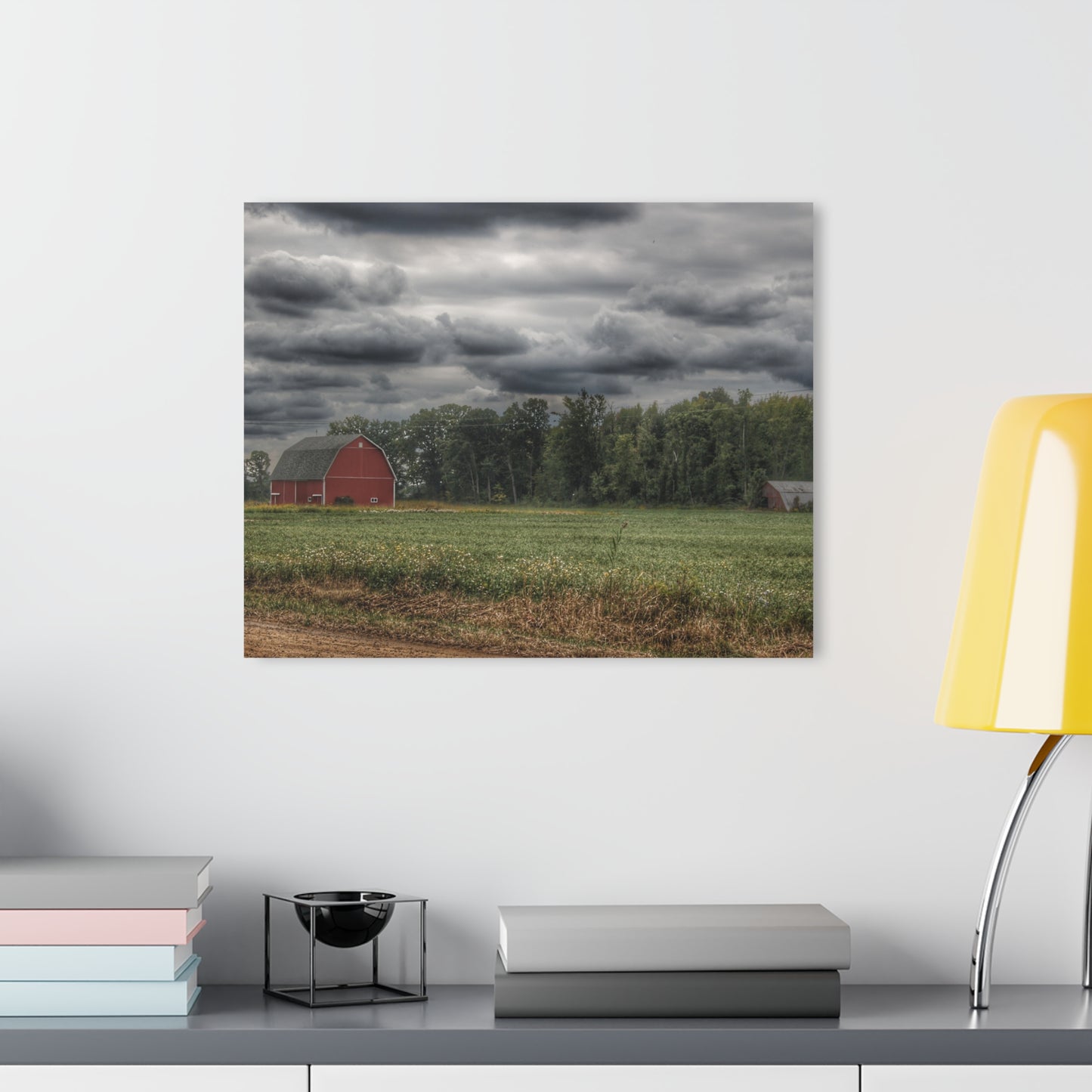 U R There Photography Weyer Road Red and Quonset Rustic Farmhouse Acrylic Wall Print