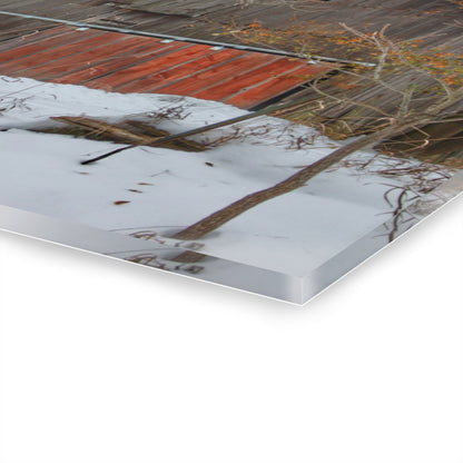 U R There Photography Hayes Road Grey in Winter I Rustic Farmhouse Acrylic Wall Print