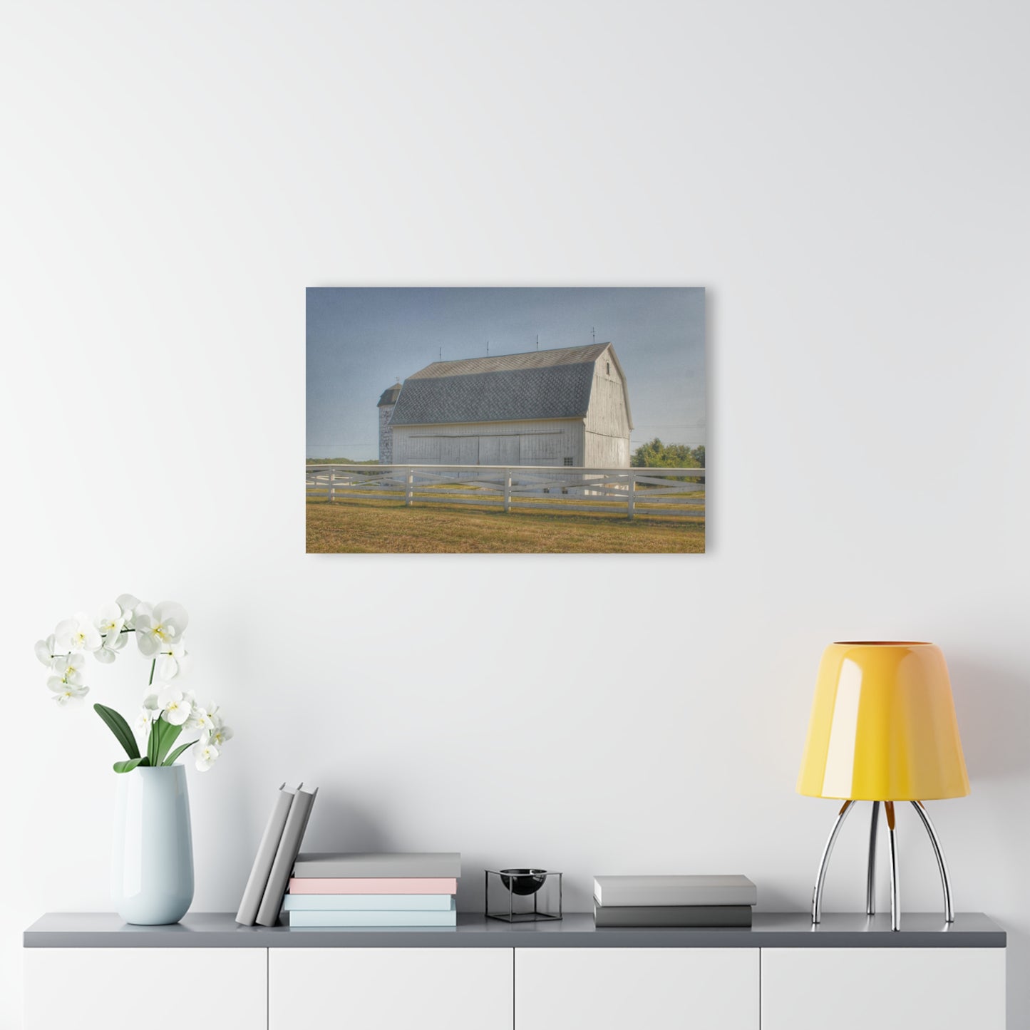 U R There Photography Belsay Road White Rustic Farmhouse Acrylic Wall Print
