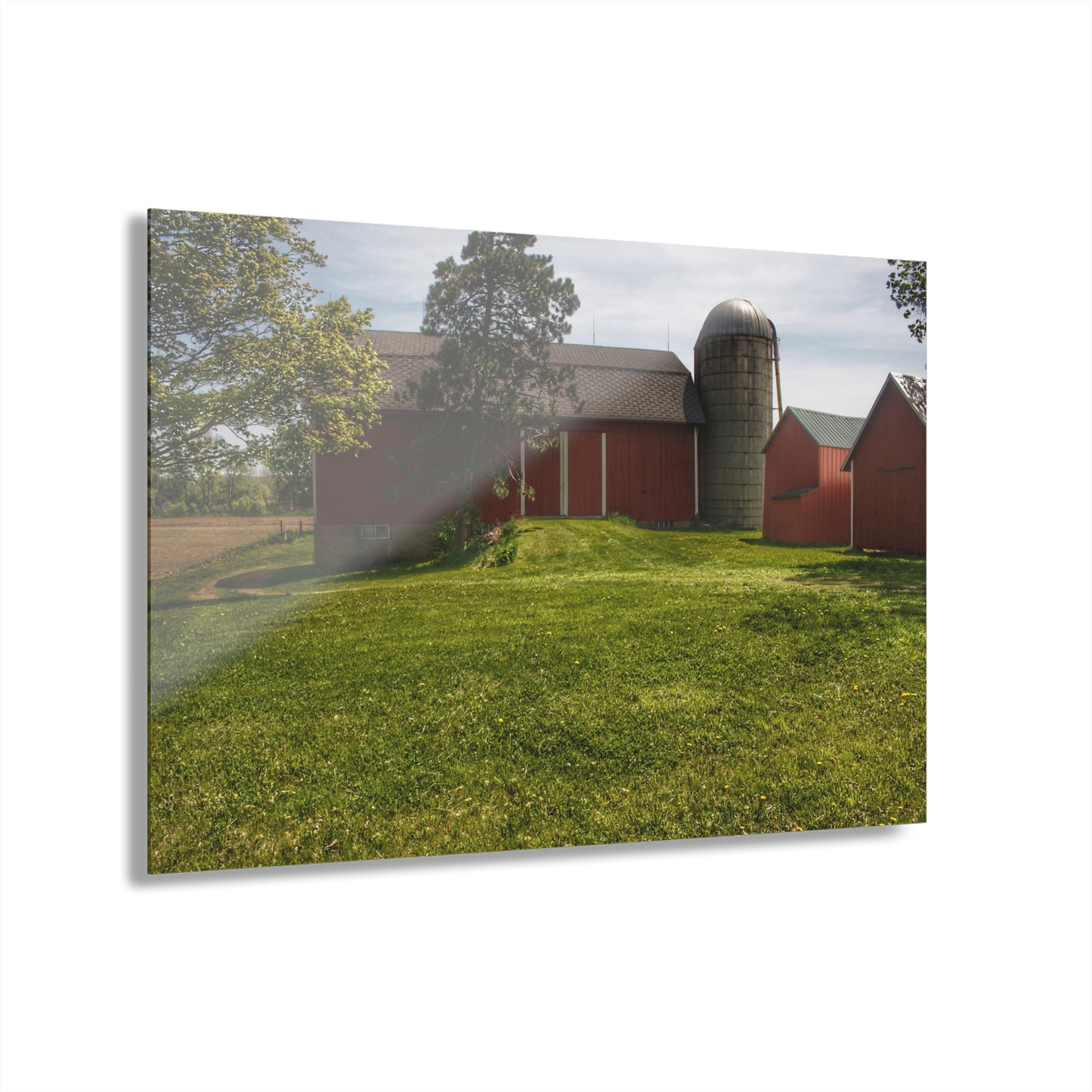 Barn Boutique Modern Farmhouse Acrylic Wall Print| Maple Leaf Road Red