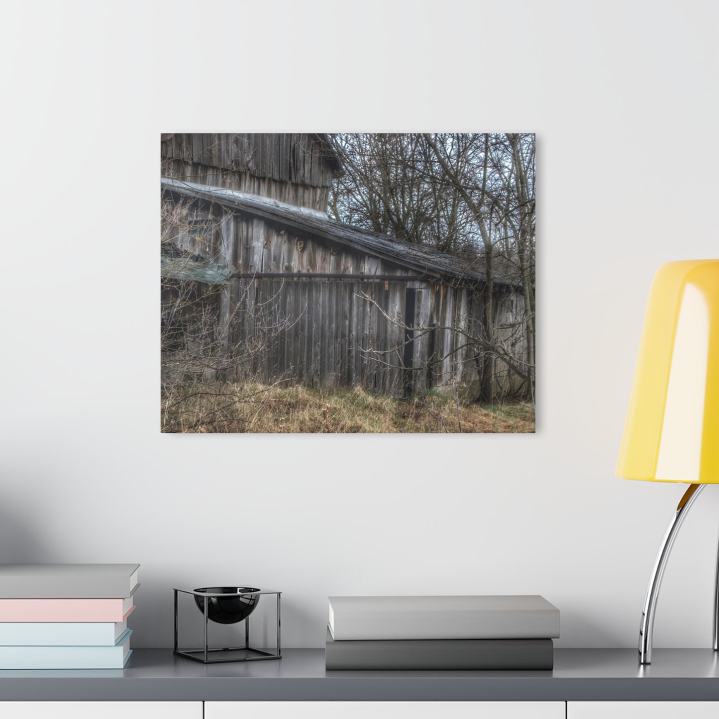 Barn Boutique Modern Farmhouse Acrylic Wall Print| Rural Decay in Early Spring