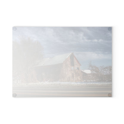 U R There Photography Almont Van Dyke Red II Rustic Farmhouse Tempered-Glass Cutting Board