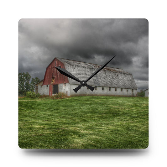 Peters Road Appaloosa I Rustic Farmhouse Acrylic Analog Wall Clock 10.75'' × 10.75'' (Square)