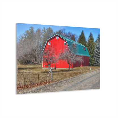 U R There Photography Campground Road Red Rustic Farmhouse Acrylic Wall Print