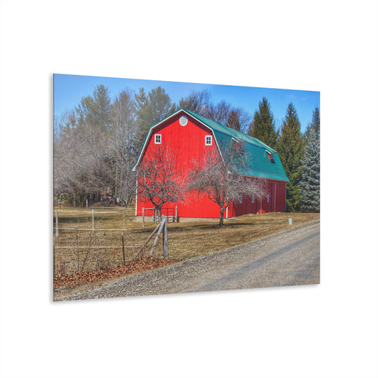 U R There Photography Campground Road Red Rustic Farmhouse Acrylic Wall Print