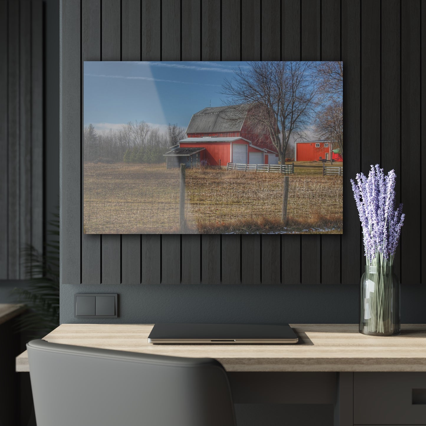 U R There Photography Clifford Road Red II Rustic Farmhouse Acrylic Wall Print