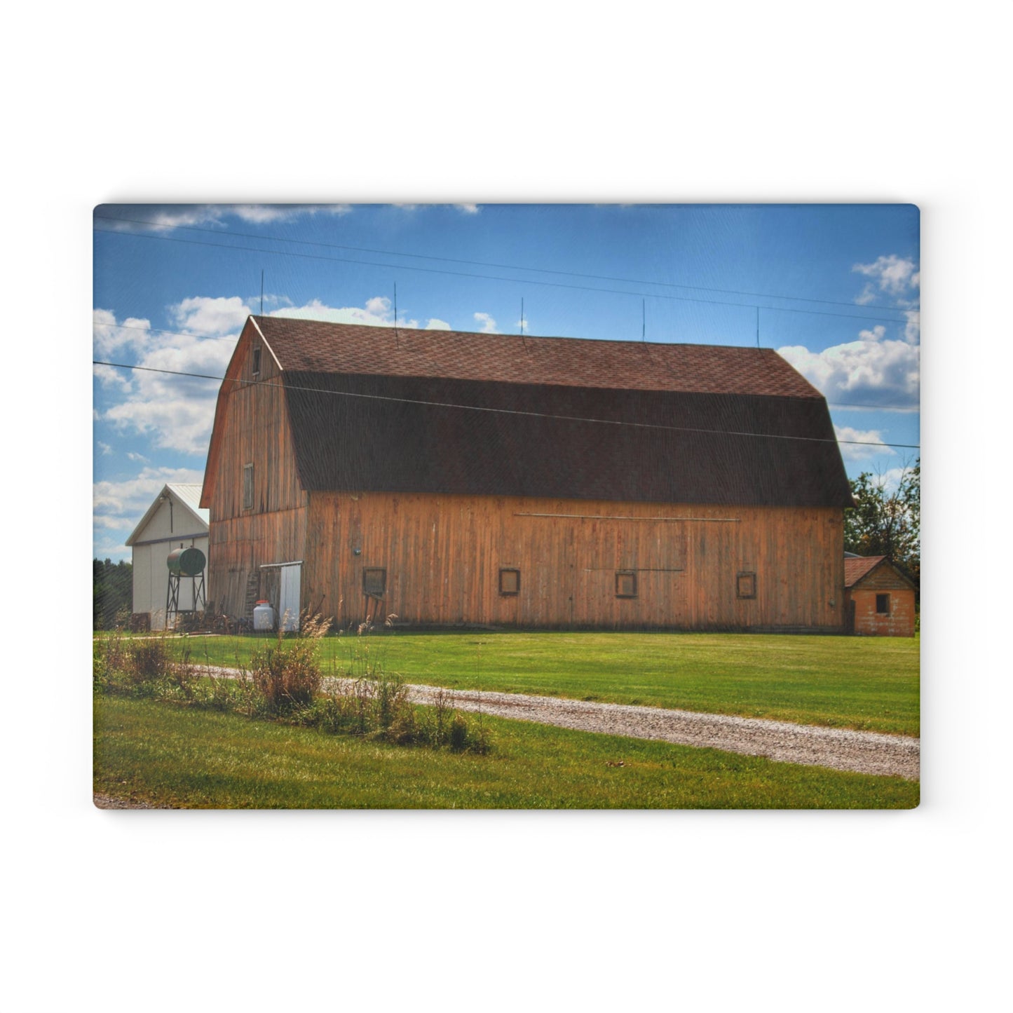 U R There Photography Bristol Gold Rustic Farmhouse Tempered-Glass Cutting Board