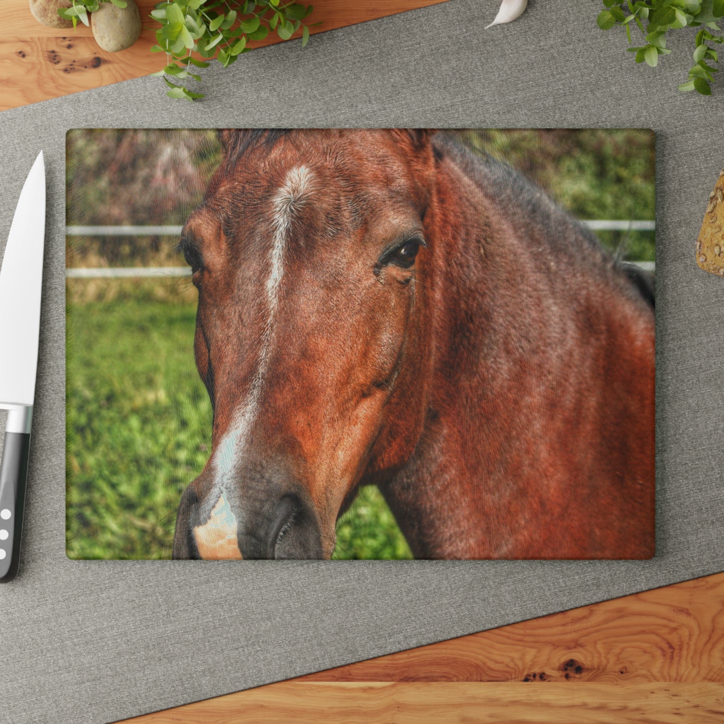 Barn Boutique Rustic Tempered-Glass Cutting Board| Irish Road Brownie