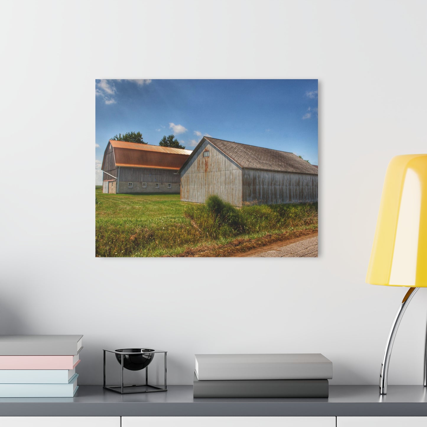 Barn Boutique Modern Farmhouse Acrylic Wall Print| Copper Greys