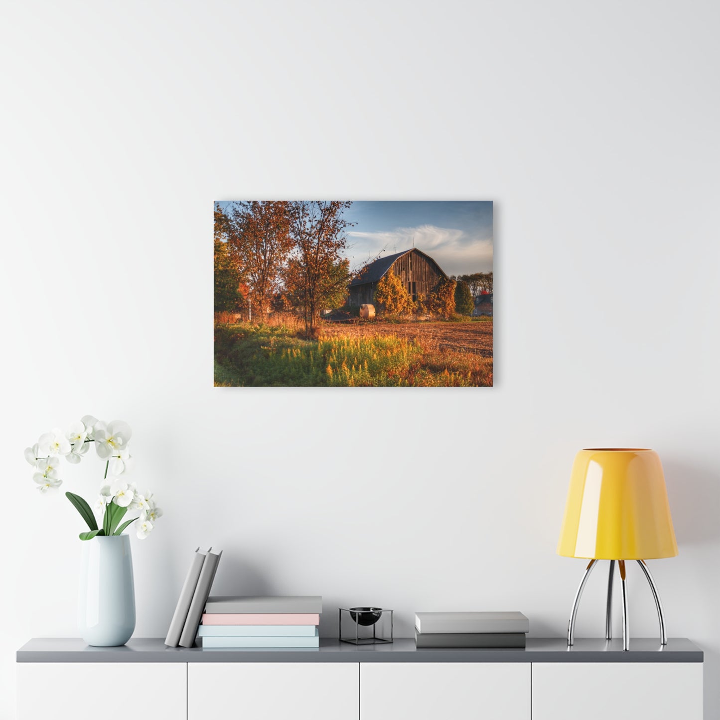 U R There Photography Lake Pleasant Road Grey Rustic Farmhouse Acrylic Wall Print