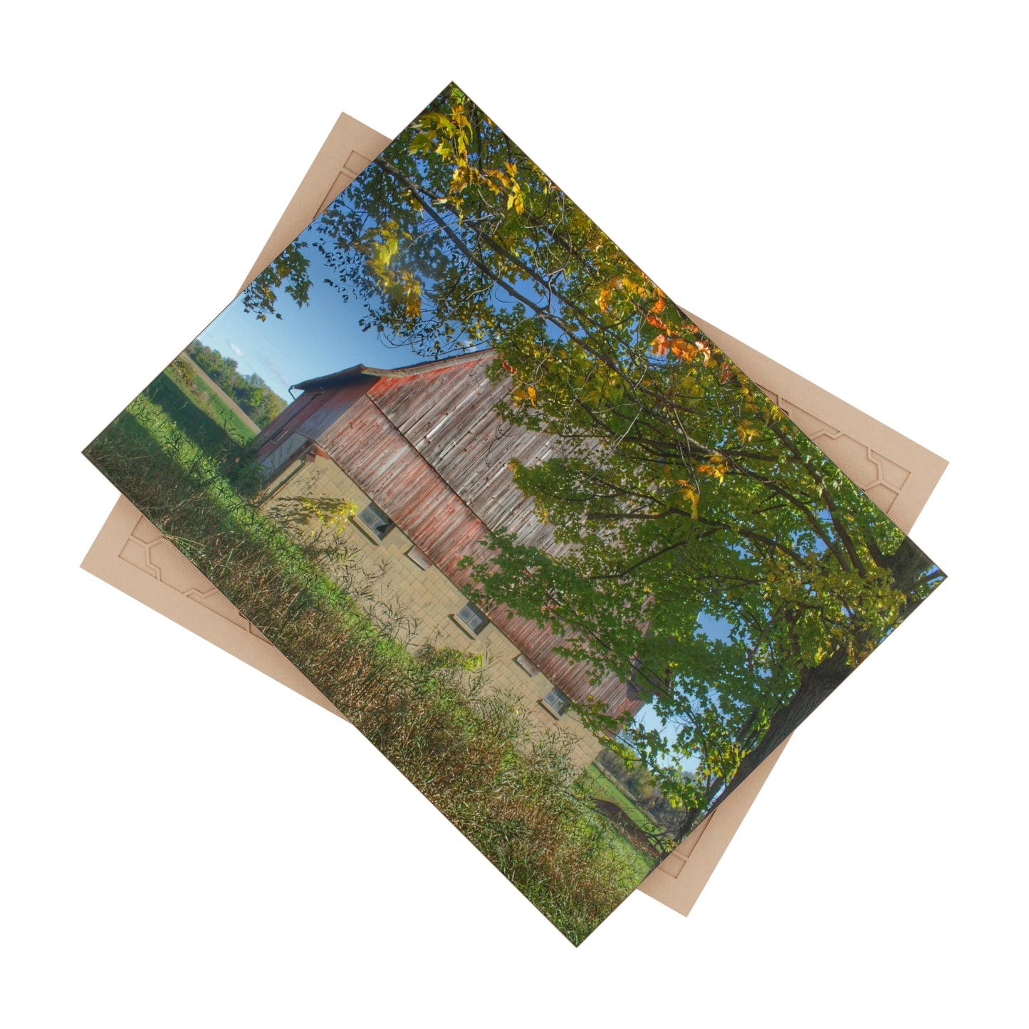 U R There Photography Byington Road Red I Rustic Farmhouse Decorative Ceramic Tile