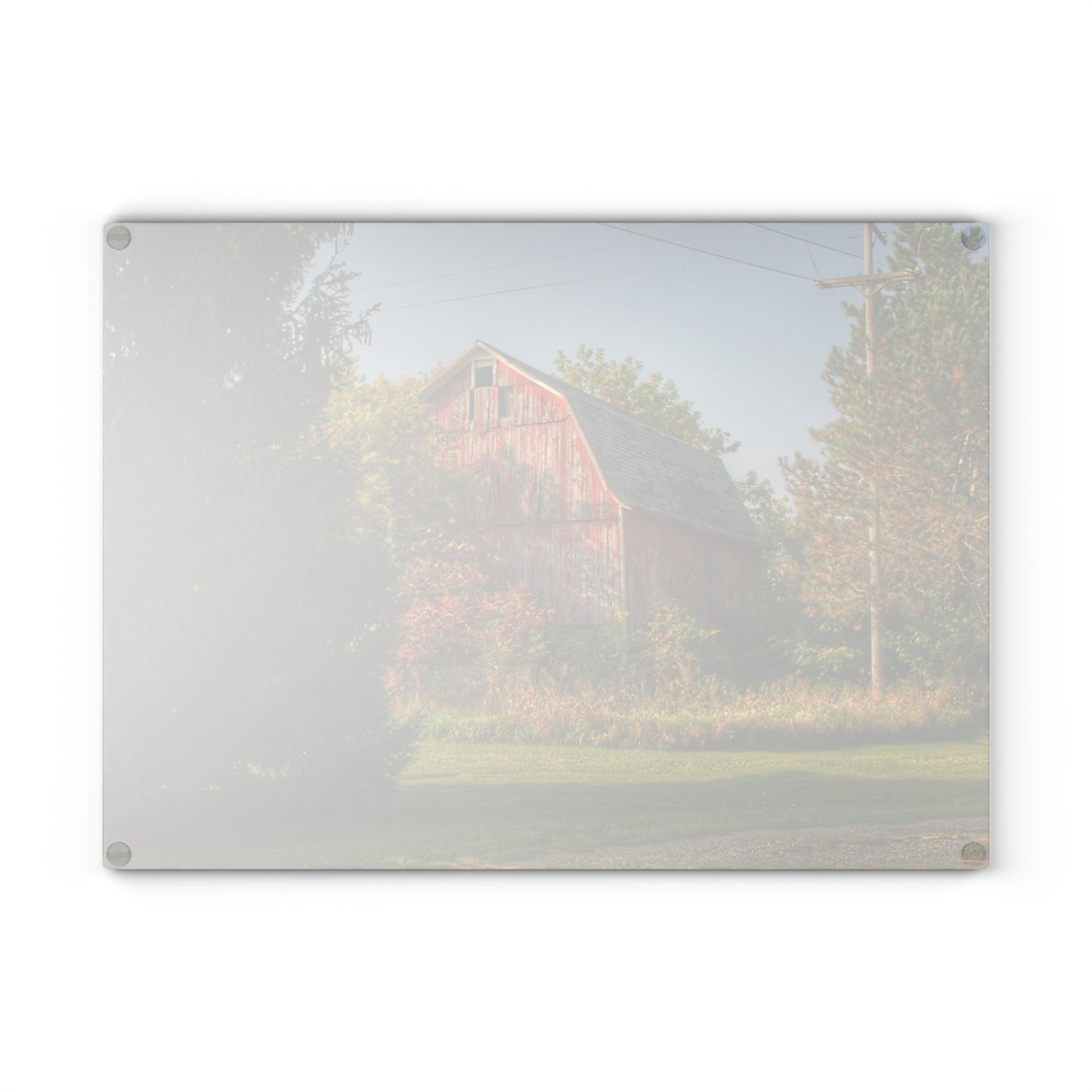 U R There Photography Belle River Red I Rustic Farmhouse Tempered-Glass Cutting Board