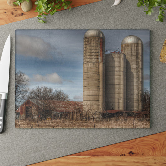 U R There Photography Silo Rust Rustic Farmhouse Tempered-Glass Cutting Board