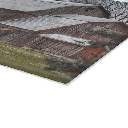 U R There Photography Hennessey Road Grey Rustic Farmhouse Tempered-Glass Cutting Board