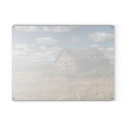 U R There Photography Freiberger Road Little Grey Shack Rustic Farmhouse Tempered-Glass Cutting Board