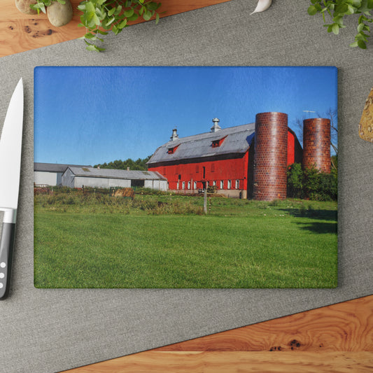 U R There Photography Baldwin Red II Rustic Farmhouse Tempered-Glass Cutting Board