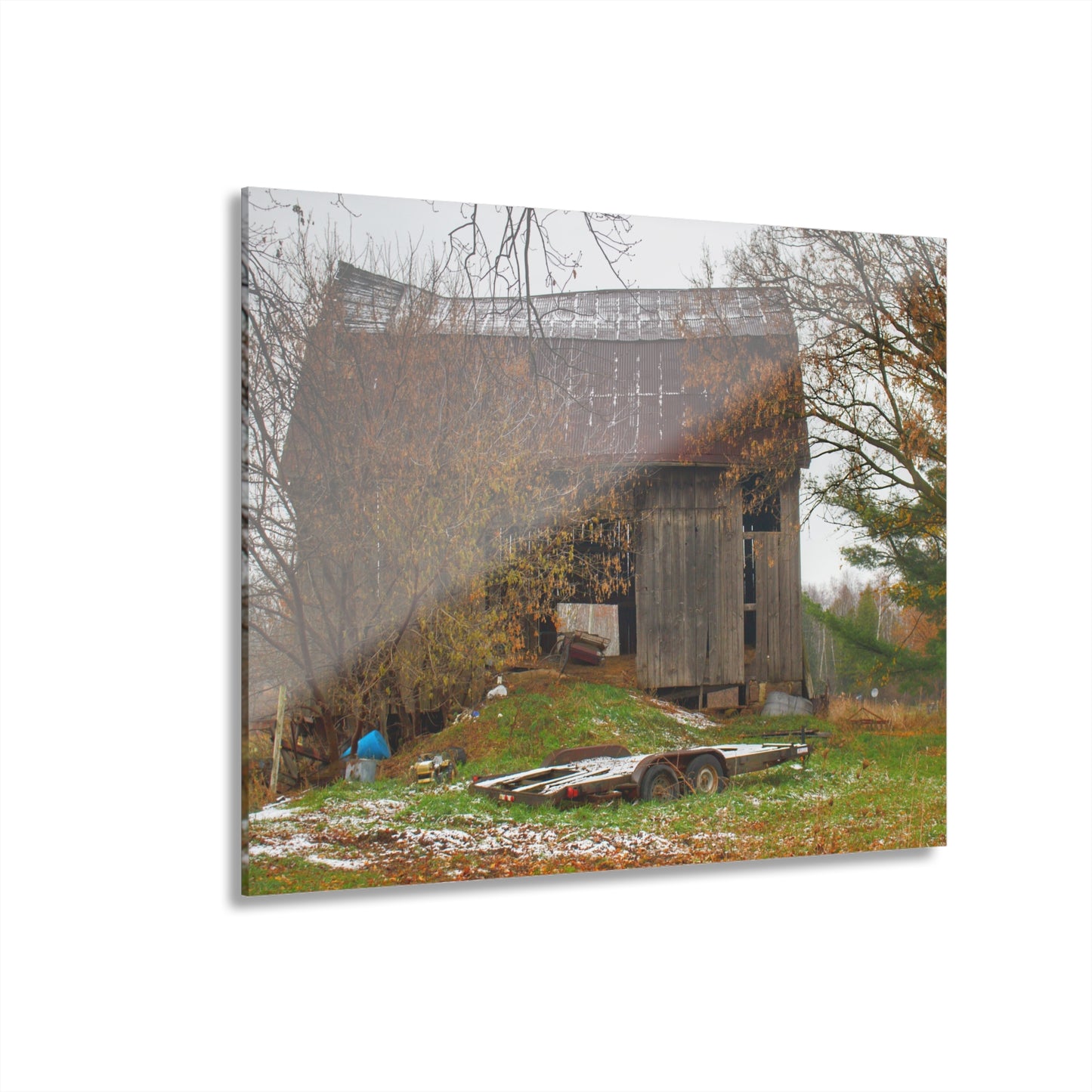 U R There Photography Frenchline Road Old Grey Rustic Farmhouse Acrylic Wall Print