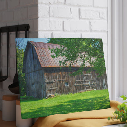 U R There Photography Sergent Road Grey Rustic Farmhouse Tempered-Glass Cutting Board