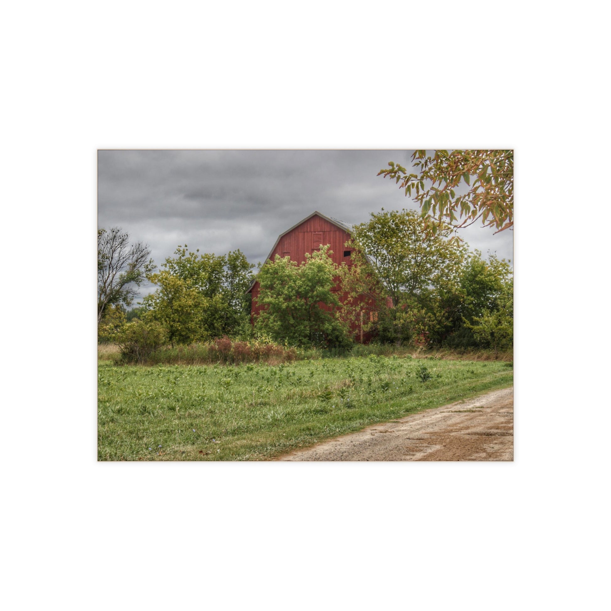 U R There Photography Bristol Road Hidden Red Rustic Farmhouse Decorative Ceramic Tile 6" × 8" Glossy