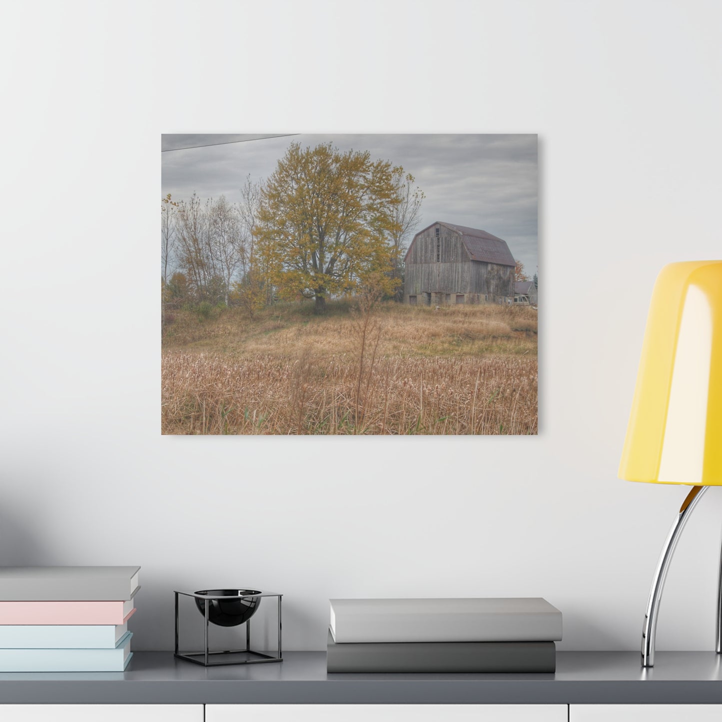 U R There Photography Swaffer Road Hilltop Grey Rustic Farmhouse Acrylic Wall Print